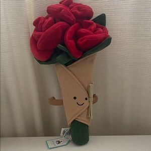 Jellycat Amuseables Red and Green Plush Flower Wrap
